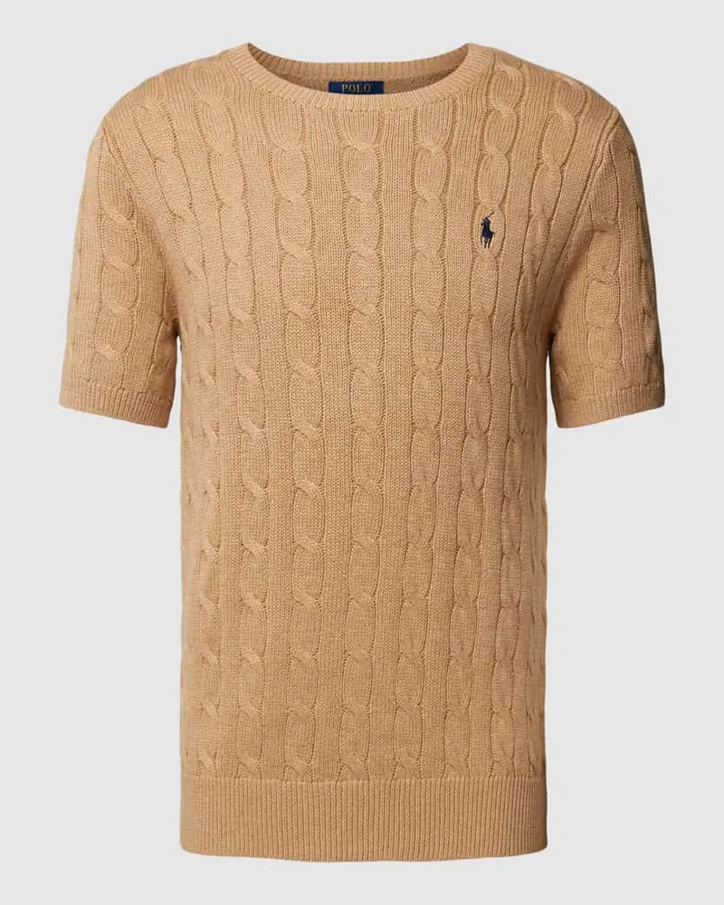 Ralph Lauren Strickshirt mit Zopfmuster Camel