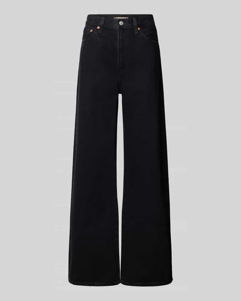 Levi's Wide Leg Jeans aus Baumwoll-Mix Modell 'RIBCAGE Black
