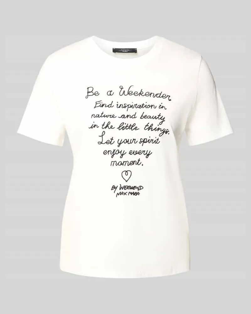 Max Mara Regular Fit T-Shirt aus reiner Baumwolle Modell 'ARA Weiss