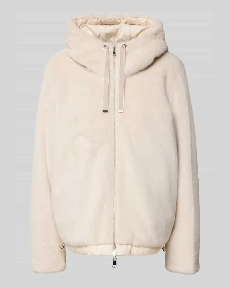 White Label Jacke mit Kunstfellbesatz Ecru