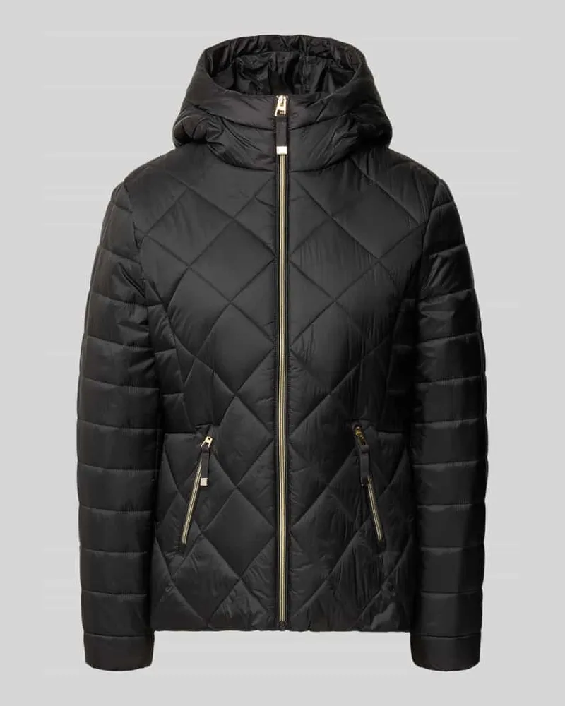 Christian Berg Jacke mit Kapuze und Reißverschlusstaschen Black