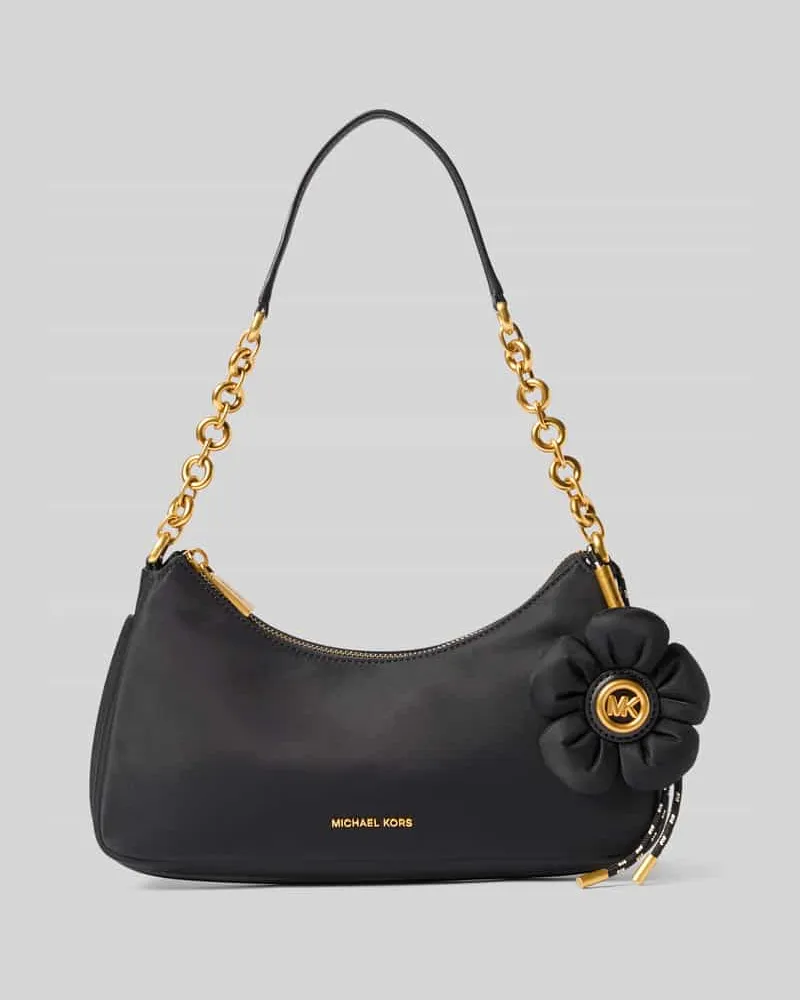 Michael Kors Shoulder Bag mit floralem Accessoire Modell 'Nolita Black