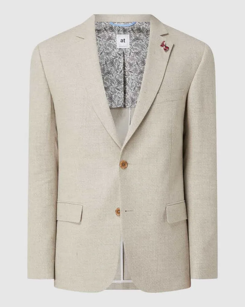 Atelier Torino 2-Knopf-Sakko mit Leinen-Anteil Modell 'Tito Beige