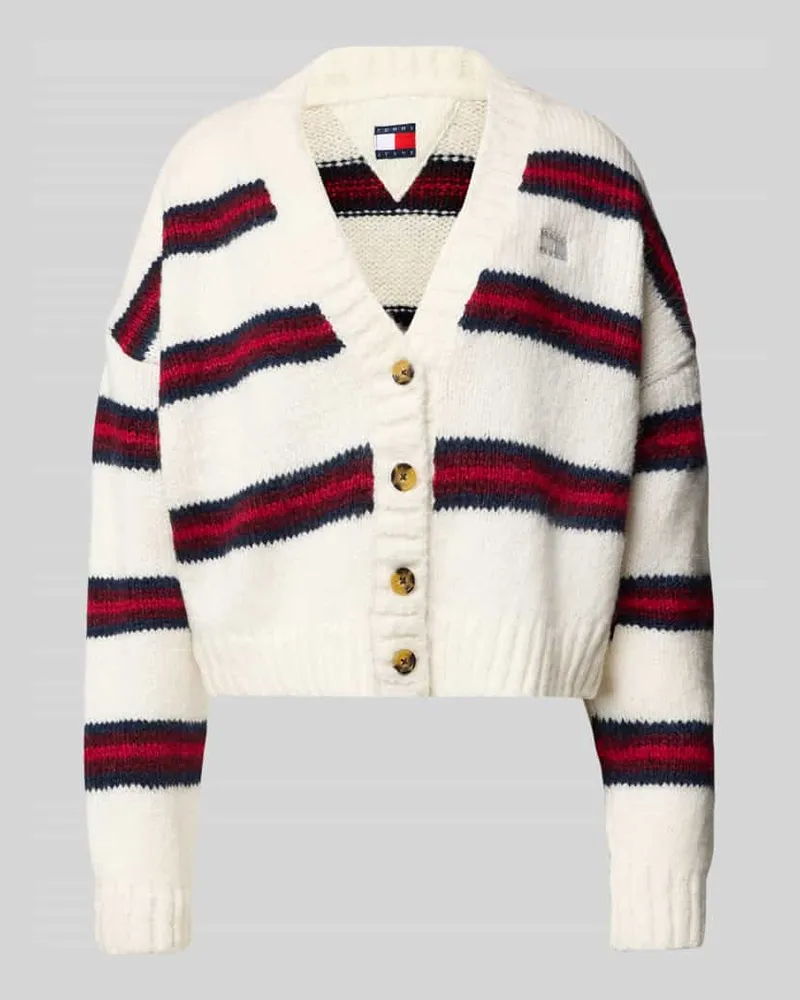 Tommy Hilfiger Oversized Strickjacke mit Alpaka-Anteil Ecru