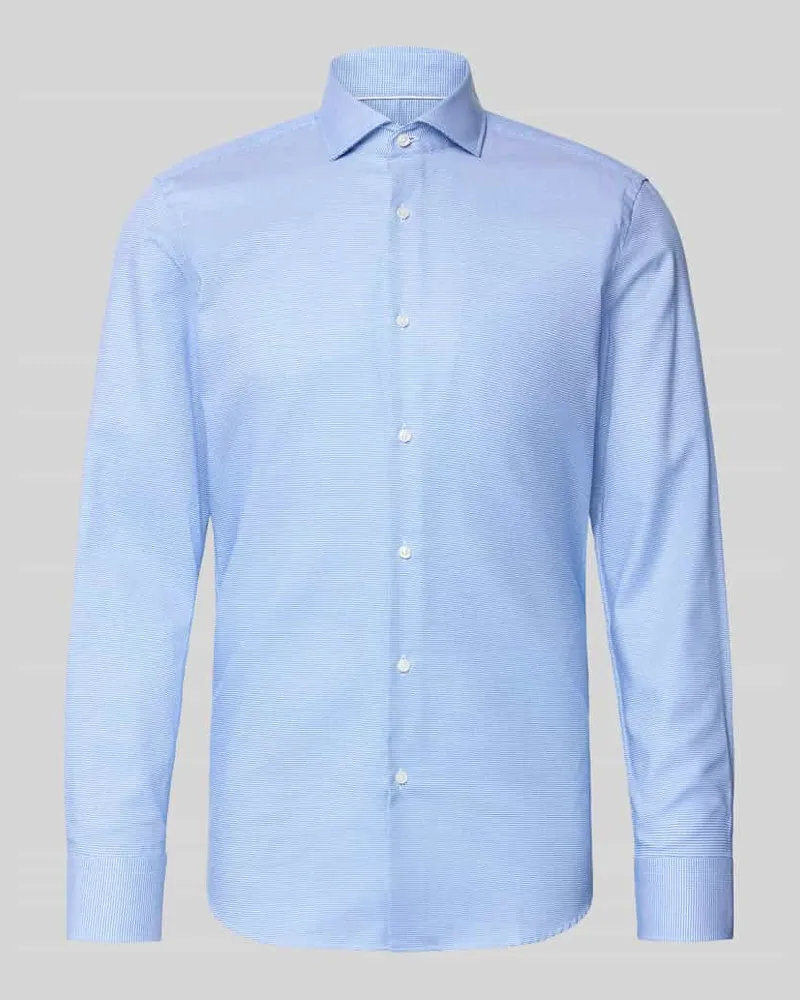 HUGO BOSS Slim Fit Businesshemd aus reiner Baumwolle Modell 'HANK Bleu