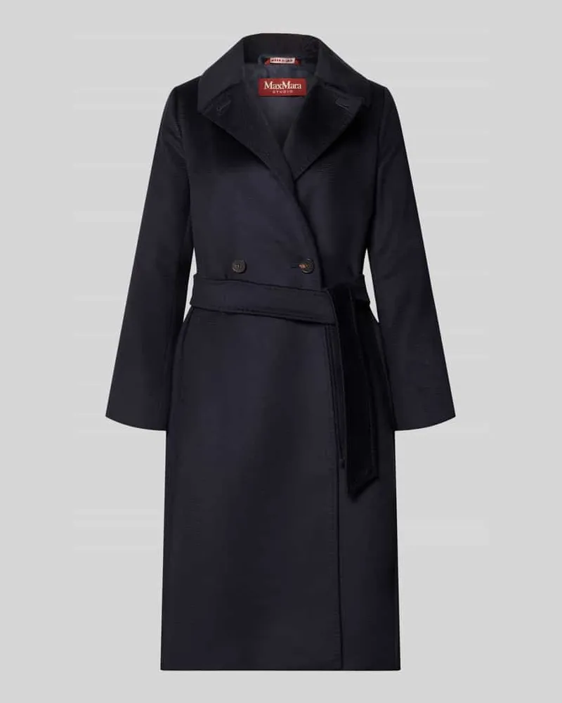 Max Mara Gerader Mantel aus reiner Schurwolle Modell 'BCOLLAG Dunkelblau