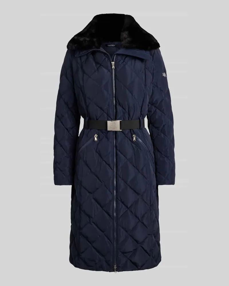 Ralph Lauren Steppmantel mit abnehmbarem Taillengürtel Dunkelblau