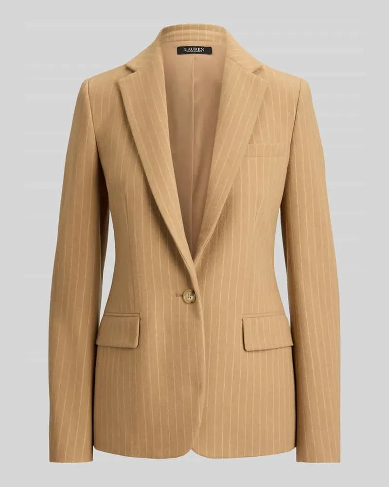 Ralph Lauren Regular Fit Kurzblazer aus Wollmix mit Brusttasche Camel