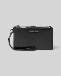 Michael Kors Lederportemonnaie mit Label-Applikation Modell 'JET SET Black