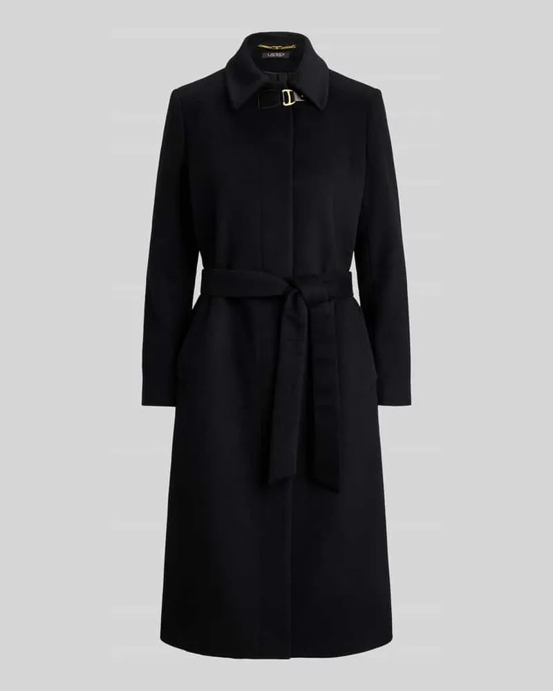 Ralph Lauren Regular Fit Mantel aus Woll-Mix mit Kaschmir-Anteil Black