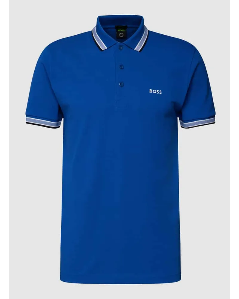 HUGO BOSS Regular Fit Poloshirt mit Label-Stitching Modell 'Paddy Marine