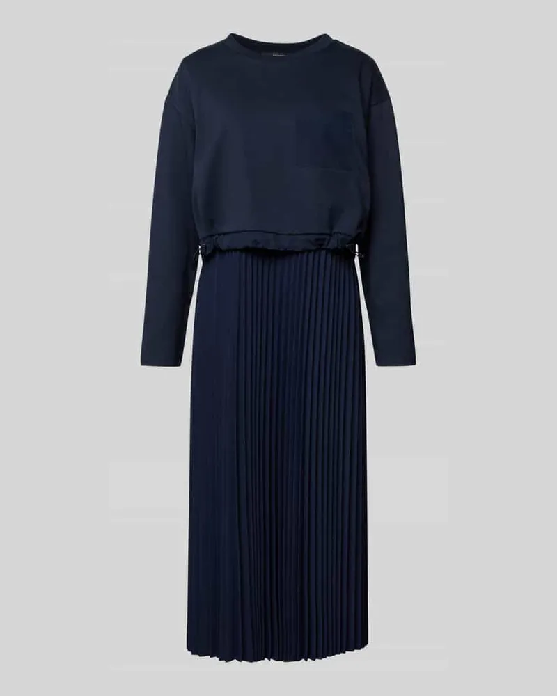 Max Mara Midikleid mit Plisseefalten Modell 'SCATOLA Marine