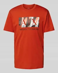 Armani Exchange T-Shirt mit Label-Print Orange