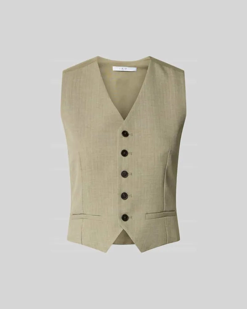 IRO Slim Fit Weste mit V-Ausschnitt Khaki