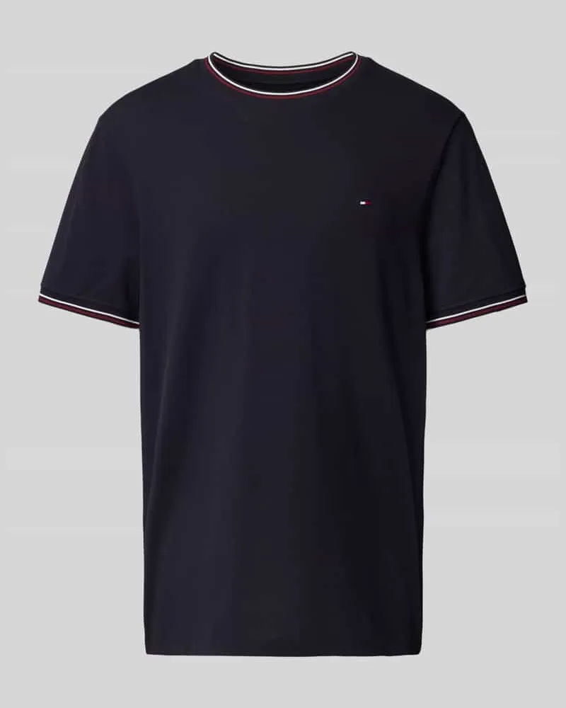 Tommy Hilfiger T-Shirt mit Label-Stitching Marine