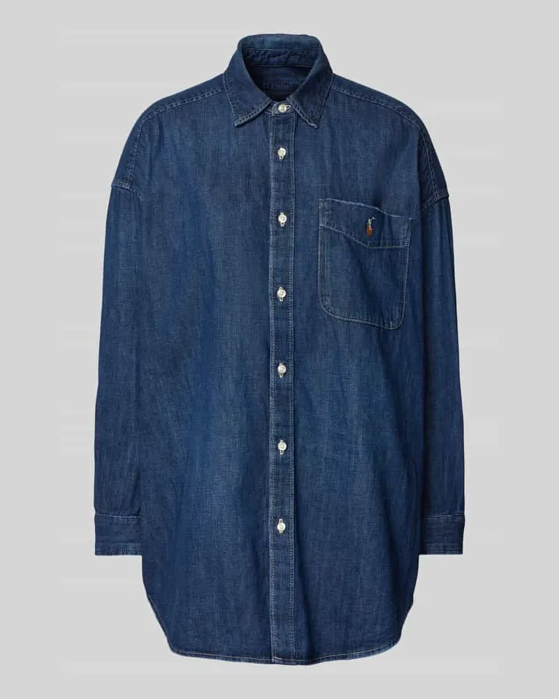 Ralph Lauren Regular Fit Jeansbluse mit Brusttasche Jeansblau
