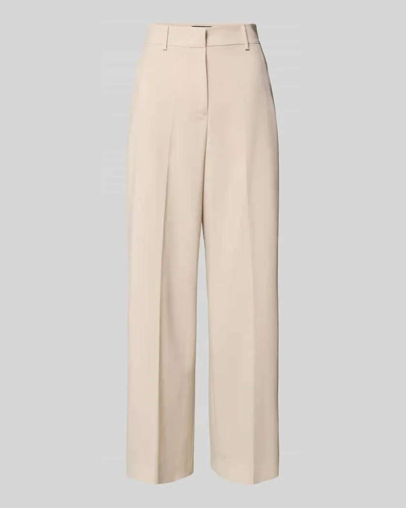Max Mara Wide Leg Bundfaltenhose aus reiner Schurwolle Modell 'CORONE Sand