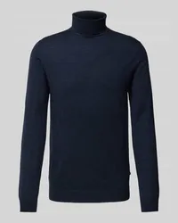 Matinique Rollkragenpullover aus Wolle mit Label-Detail Modell 'parcusman Marine