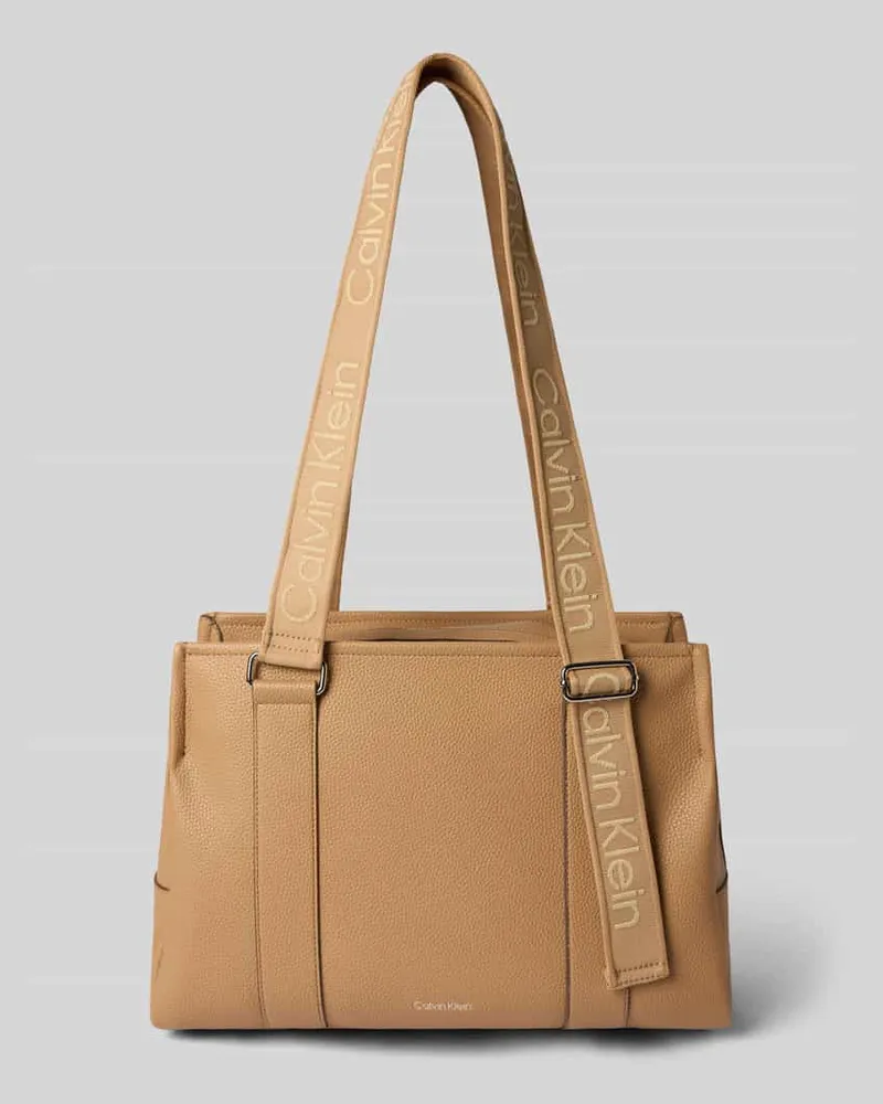 Calvin Klein Shopper aus Baumwoll-Mix Sand