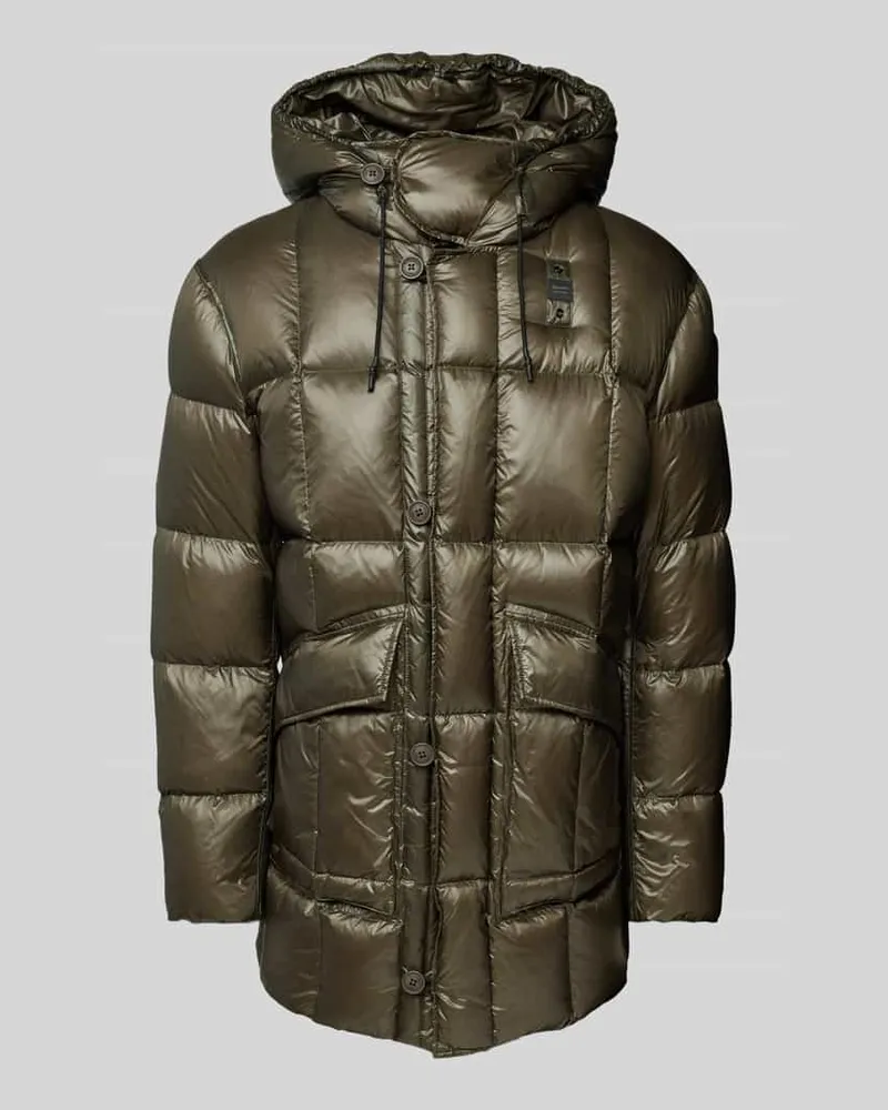 Blauer Daunenjacke mit Label-Patch Modell 'TIVERTON Oliv