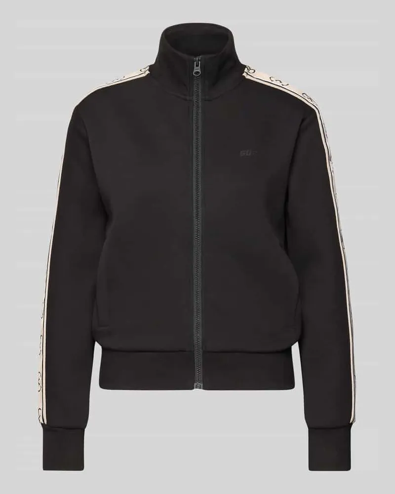 Guess Regular Fit Sweatjacke mit Stehkragen Modell 'Britney Black