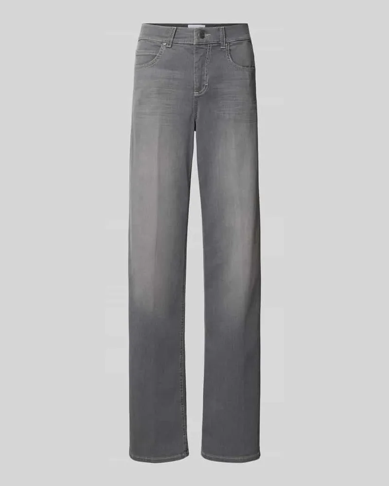 ANGELS  Straight Fit Jeans mit 5-Pocket-Design Modell 'LARA Mittelgrau