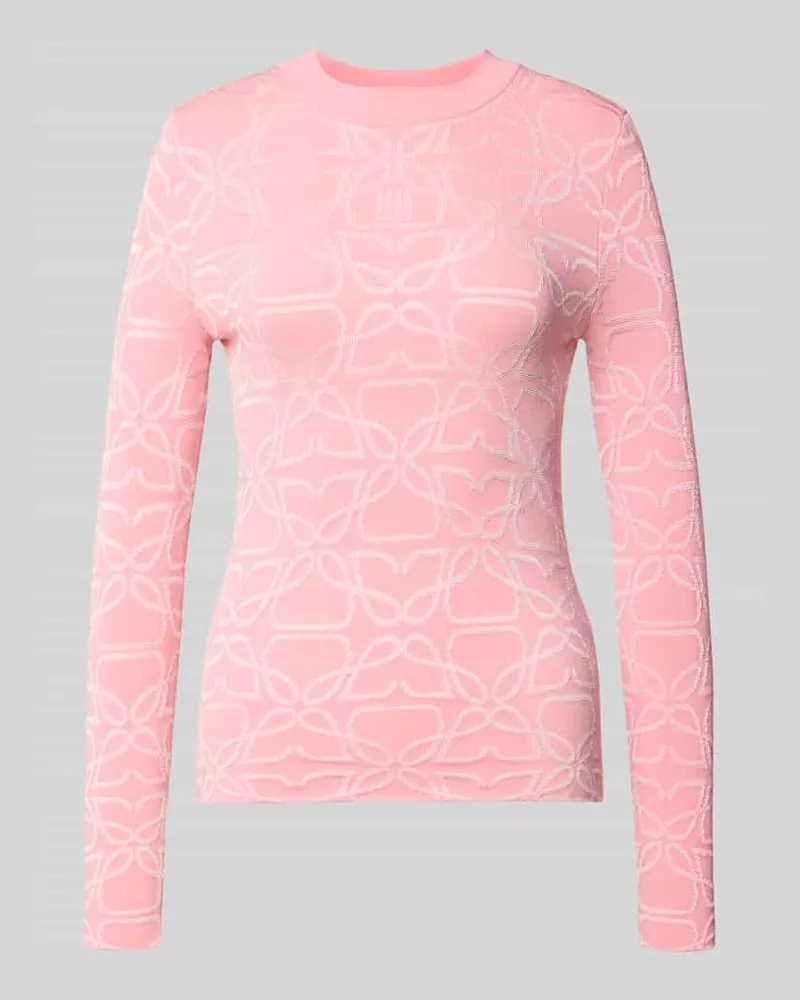HUGO BOSS Longsleeve aus Viskose-Mix in Strick-Optik Modell 'Satero Rosa