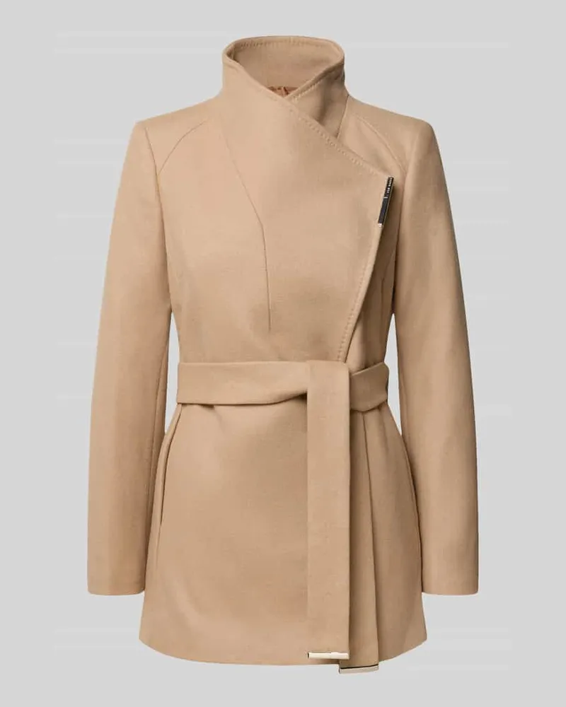 Ted Baker Kurzmantel aus Woll-Mix mit Bindegürtel Modell 'ROSESS Sand