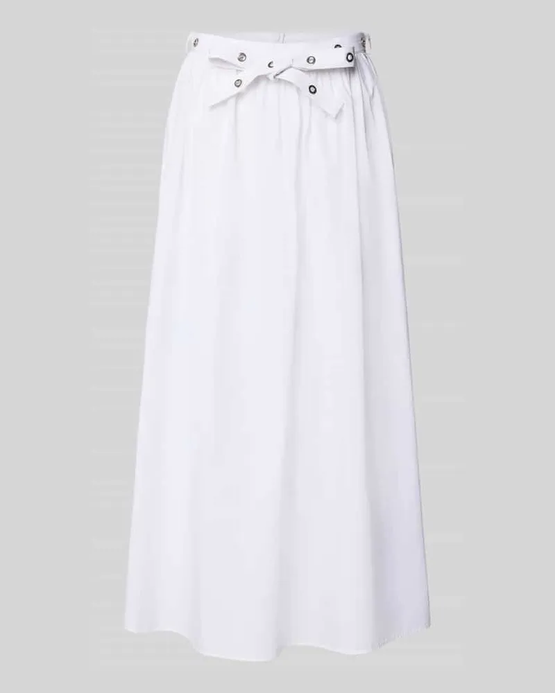 HUGO BOSS Ausgestellter Midi-Rock aus reiner Baumwolle Modell 'C_VIDOL Weiss