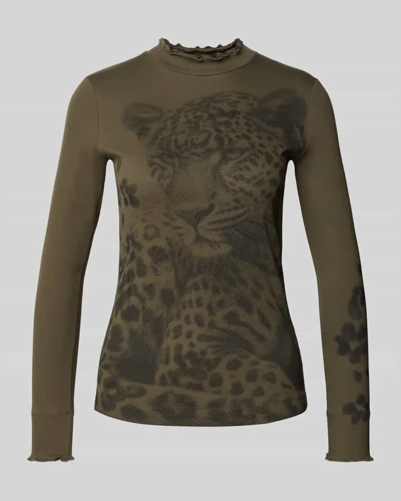Marc Cain Longshirt mit Stehkragen Khaki