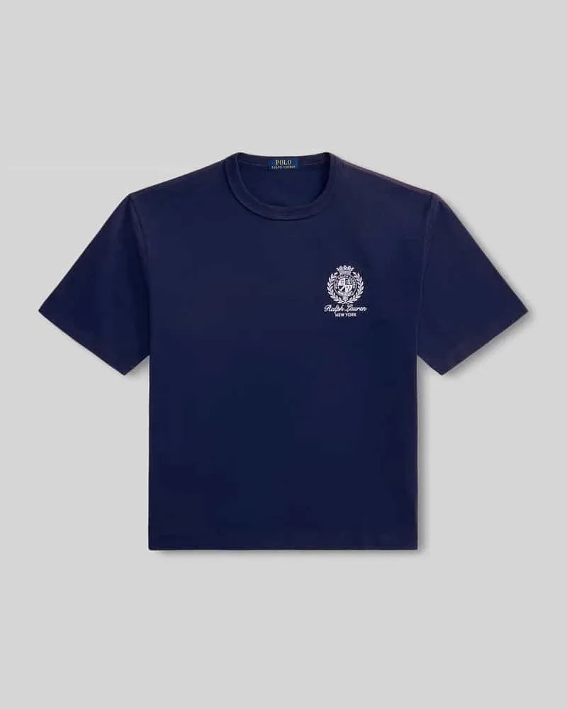 Ralph Lauren Relaxed Fit T-Shirt aus reiner Baumwolle Marine