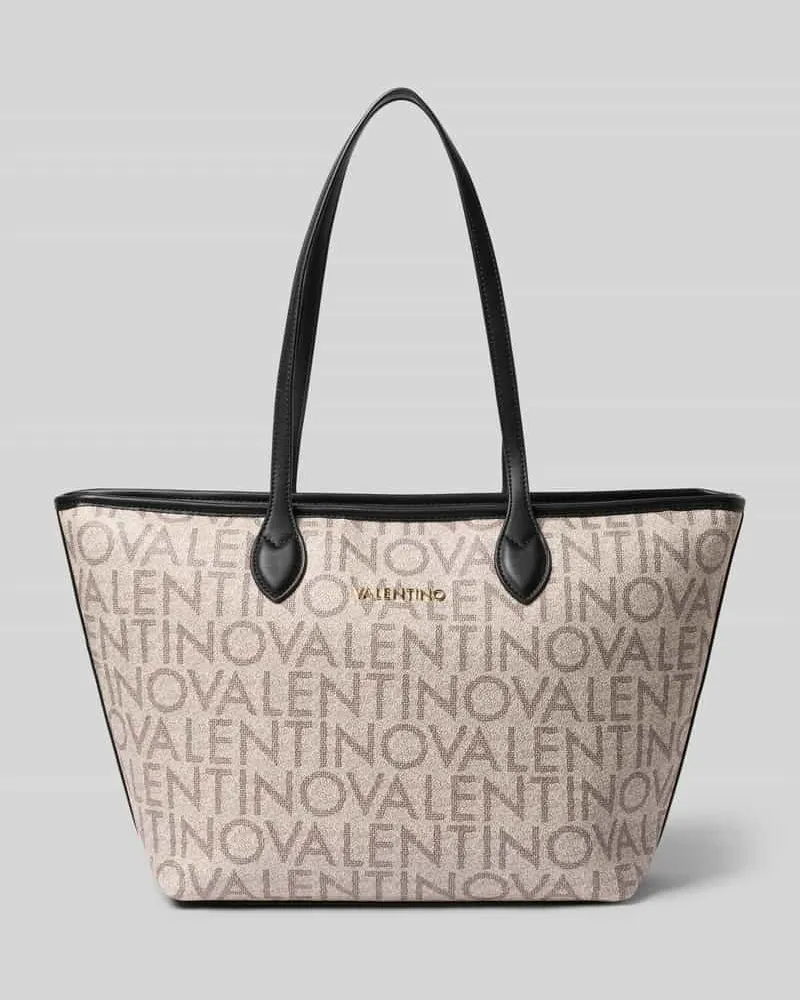 Valentino Bags Shopper mit Logo-Muster und Label-Applikation Black