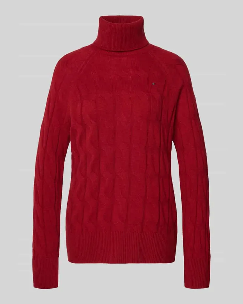 Tommy Hilfiger Relaxed Fit Rollkragenpullover aus reiner Wolle Rot