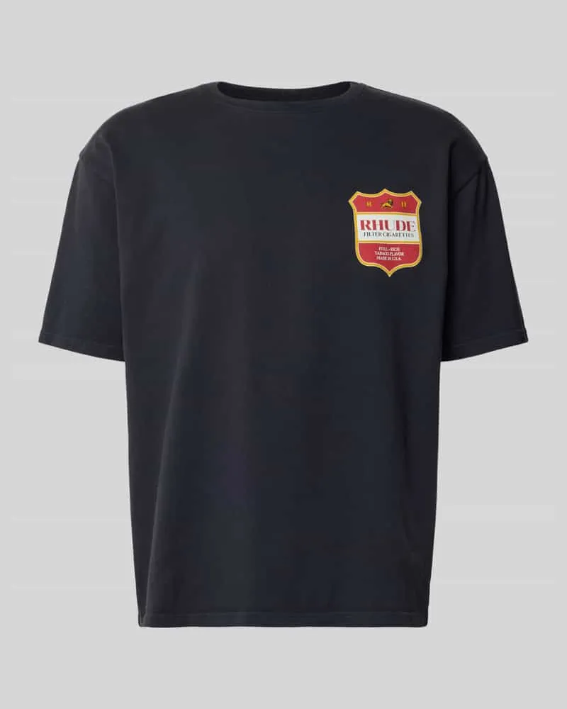RHUDE Relaxed Fit T-Shirt mit Logo-Print Black