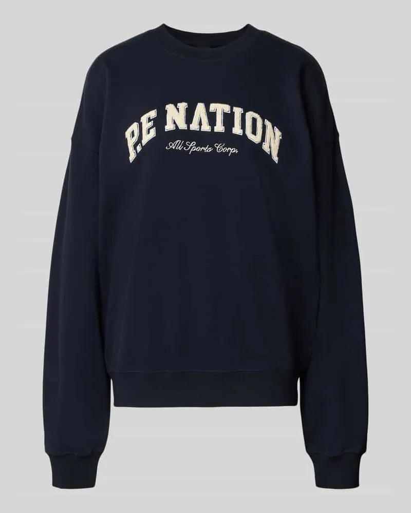 P.E. NATION Relaxed Fit Sweatshirt mit Rundhalsausschnitt Dunkelblau