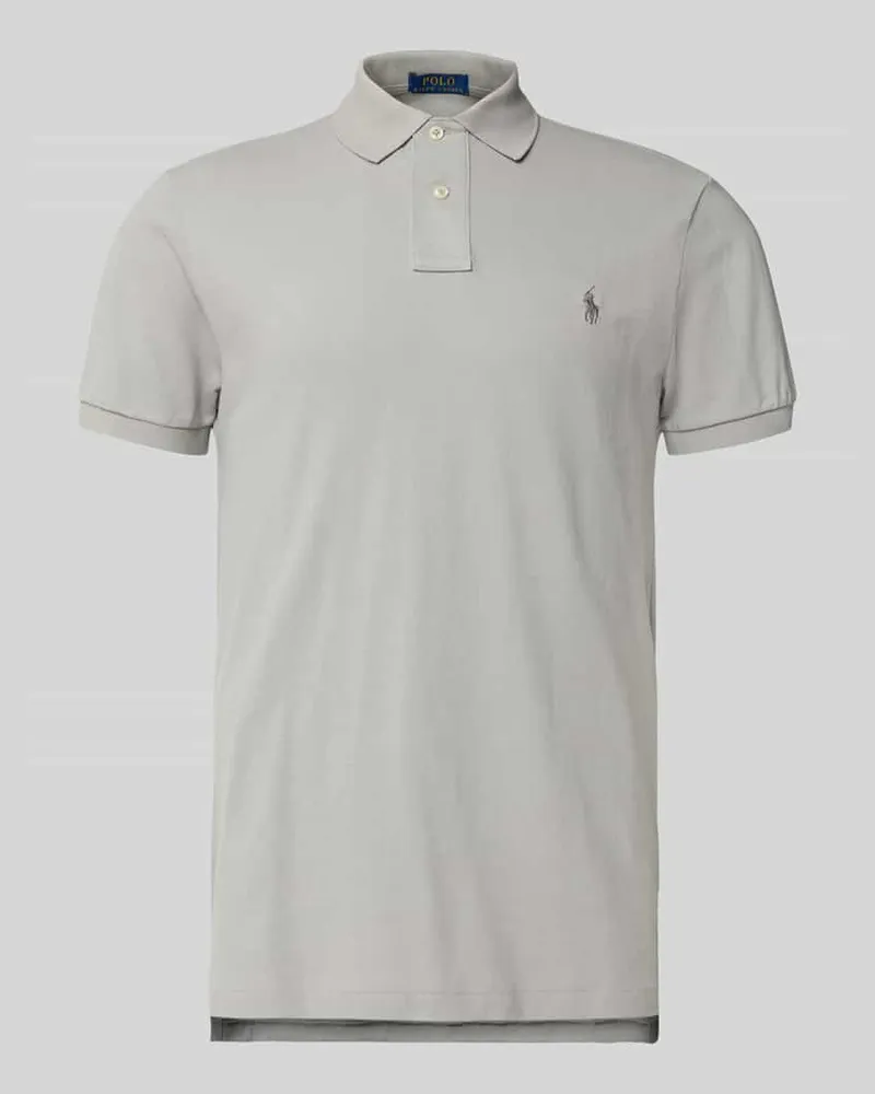 Ralph Lauren Poloshirt mit Label-Stitching Hellgrau