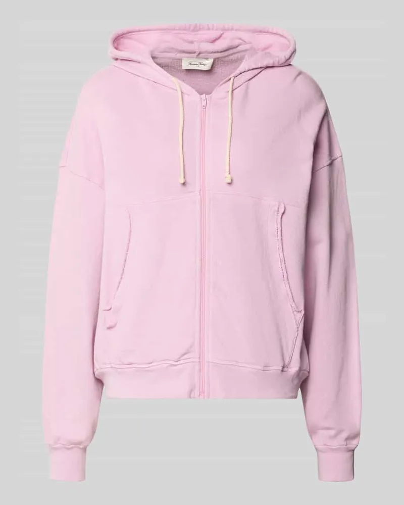 American Vintage Oversized Fit Sweatjacke aus reiner Baumwolle mit Kapuze Rosa