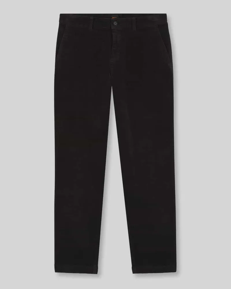 HUGO BOSS Tapered Fit Chino aus Baumwoll-Mix Dunkelbraun