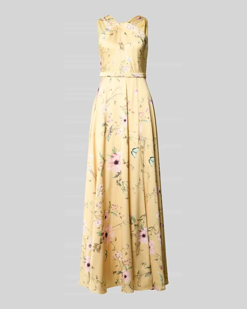 Vera Mont Abendkleid mit rückseitigem V-Ausschnitt Gelb