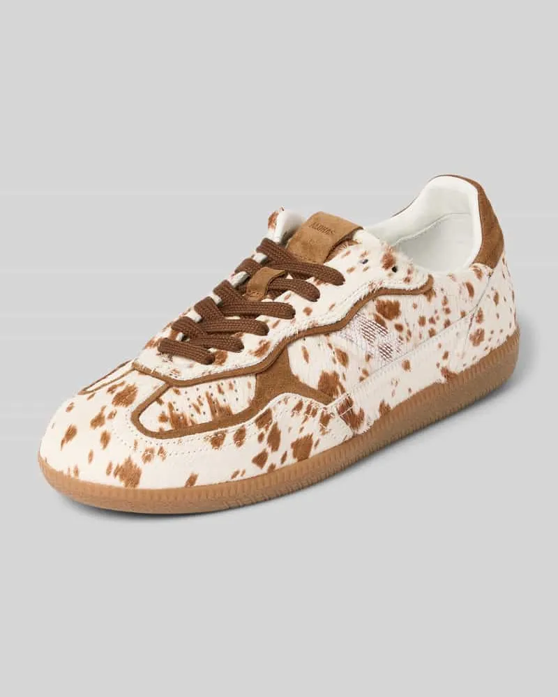 Alohas Sneaker aus echtem Leder mit Kunstfell-Besatz Weiss