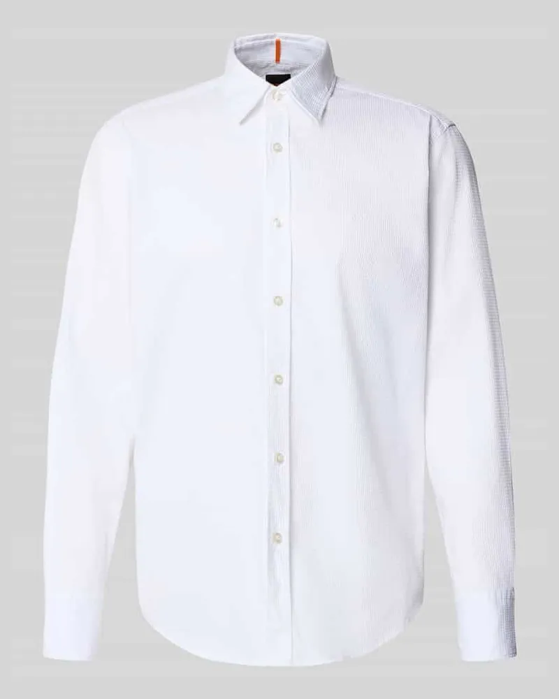 HUGO BOSS Regular Fit Freizeithemd aus Baumwoll-Mix Modell 'RELEGANT Weiss