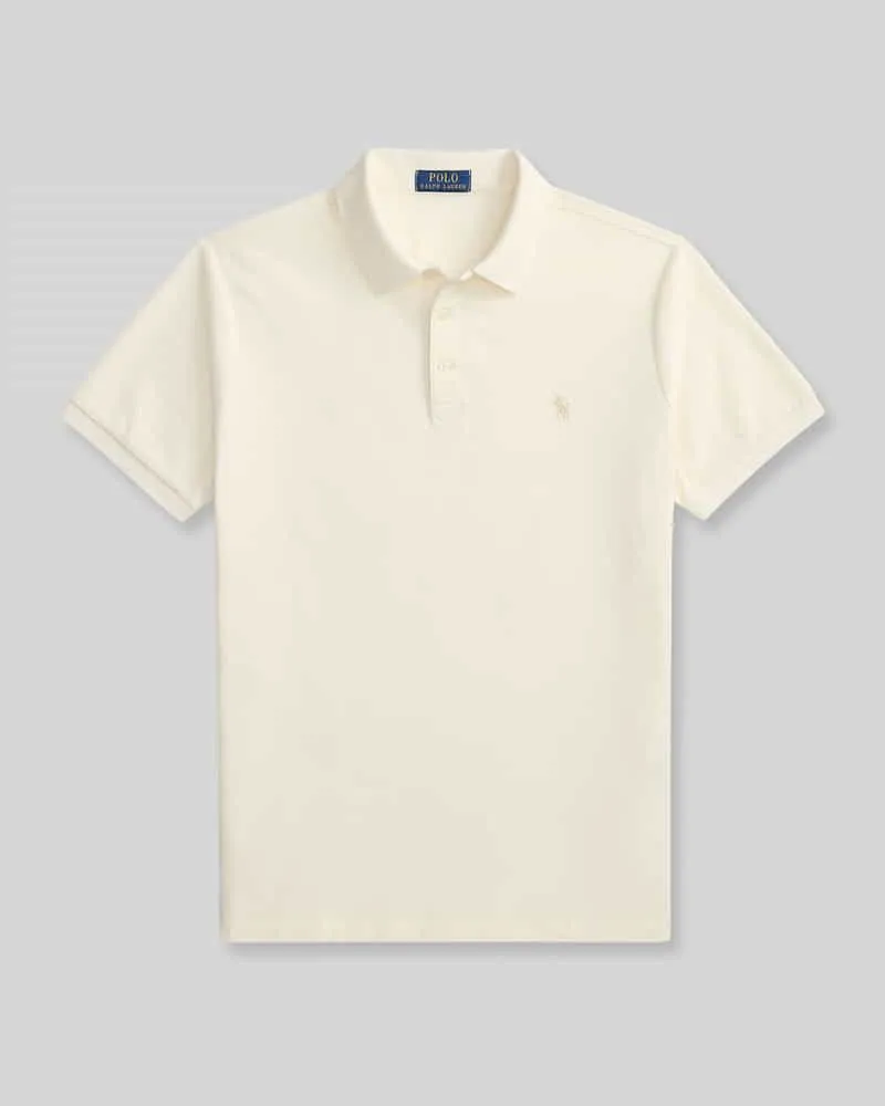 Ralph Lauren Regular Fit Poloshirt aus reiner Baumwolle Ecru