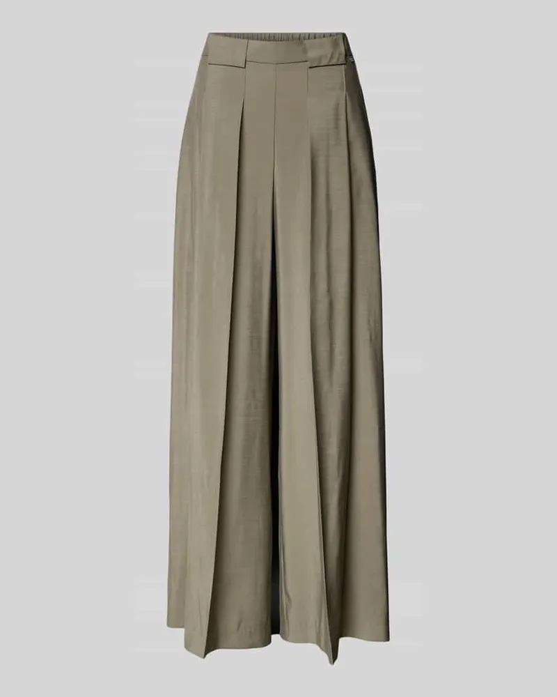 Mos Mosh Wide Leg Hose mit Bundfalten Modell 'Thea Eden Khaki
