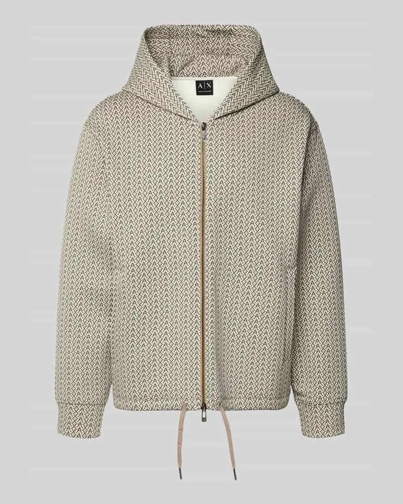 Armani Exchange Sweatjacke mit Zweiwege-Reißverschluss und Tunnelzug Taupe
