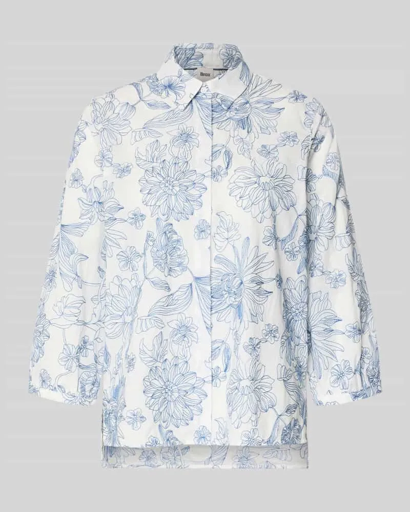 Brax Regular Fit Hemdbluse aus reiner Baumwolle Modell 'VIKI Bleu