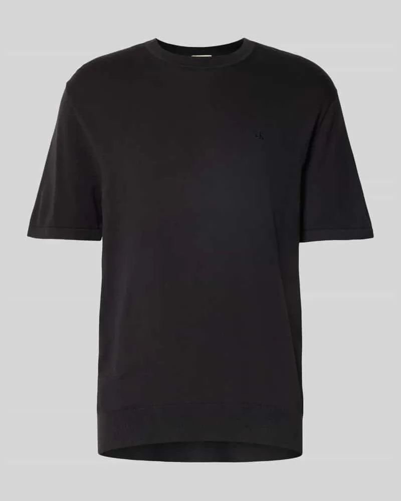 Calvin Klein T-Shirt mit Logo-Stitching Modell 'SUPIMA Black
