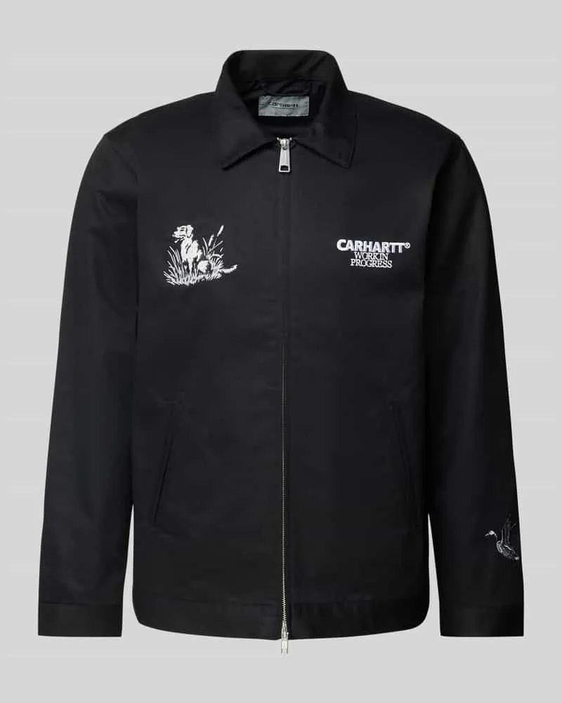 Carhartt WIP Jacke mit Label- und Motiv-Stitching Modell 'DUCKS Black