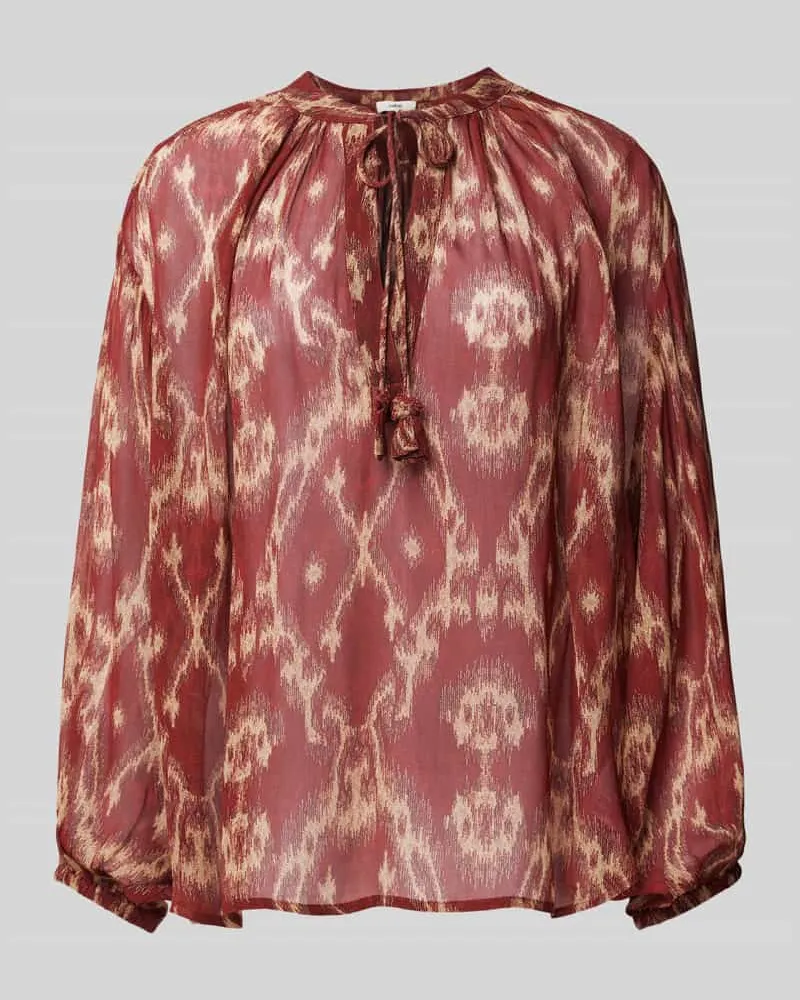 ba&sh Relaxed Fit Bluse mit Schlüsselloch-Ausschnitt Modell 'MENAELLE Bordeaux