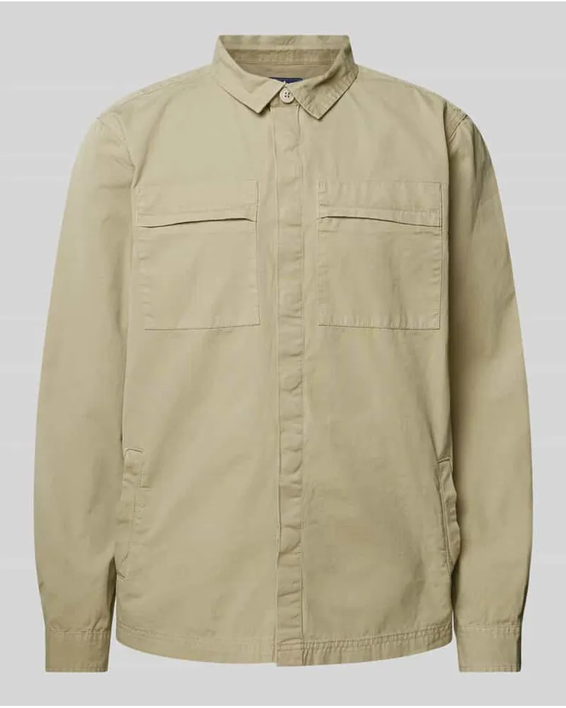 Barbour Regular Fit Overshirt mit Umlegekragen Modell 'CASTLEBAY Stein