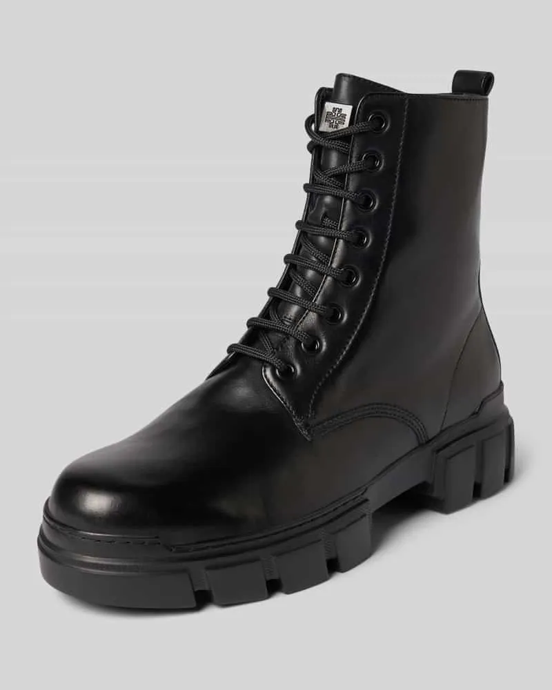 Högl Lederboots mit Label-Applikation Black